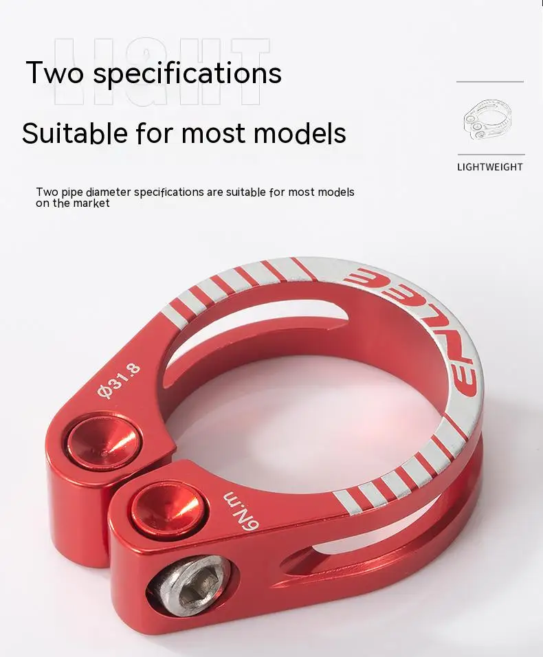 ENLEE Fahrrad Sattelstütze Klemme CNC Aluminium Legierung Radfahren Sattel Sattelstütze Klemme Für 31,8 MM 34,9 MM Fahrrad Teile sattelstütze Zubehör – Detail 6