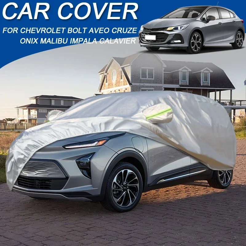 

210T Polyester Car Cover Waterproof Anti-UV Dustproof For Chevrolet AVEO BOLT CAVALIER CRUZE IMPALA MALIBU ONIX Hatchback Sedan