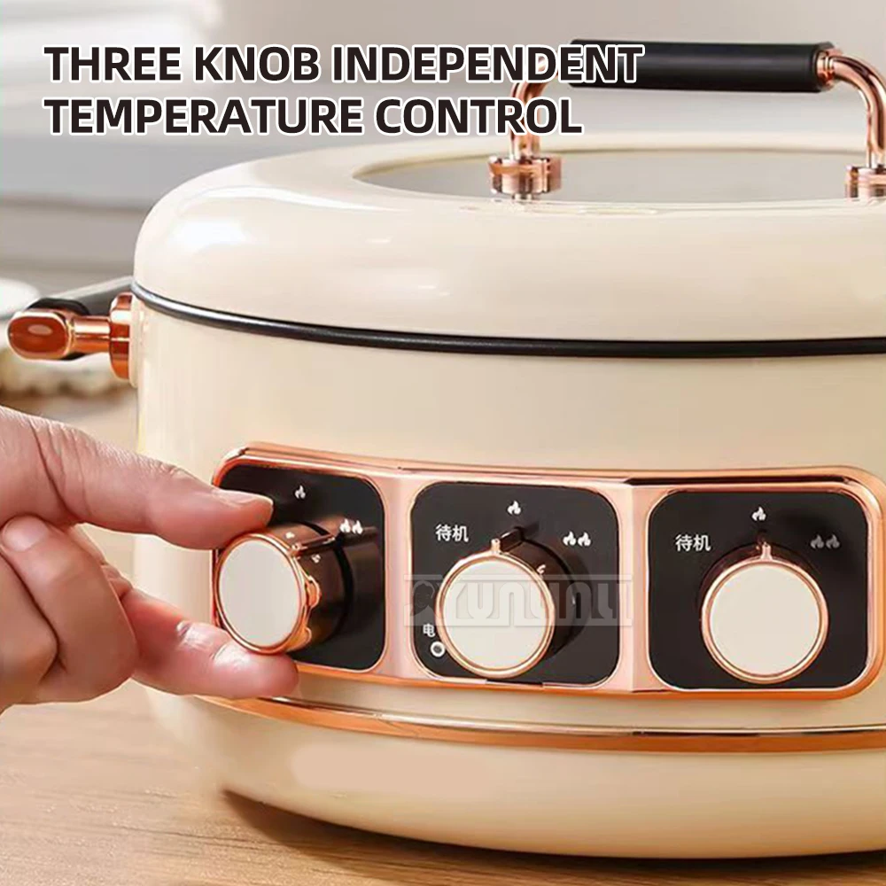 Мощная электрическая кастрюля емкостью 5 л с 3 различными вкусами, многофункциональный корпус кастрюли глубиной 100 мм HG-5639