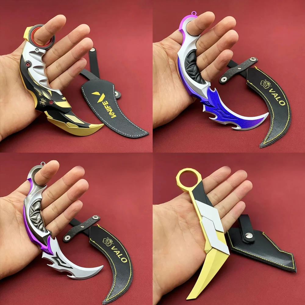 Valorant karambit prime reaver arma de metal sem cortes 16cm jogo balisong periféricos táticos militares samurai brinquedos faca para crianças