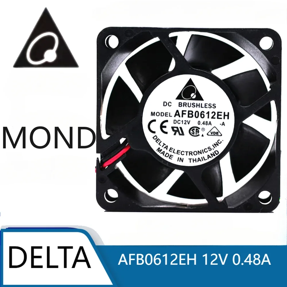 

Delta 6025 AFB0612EH 6CM 12V 0.48A ball cooling fan 60 * 60 * 25MM