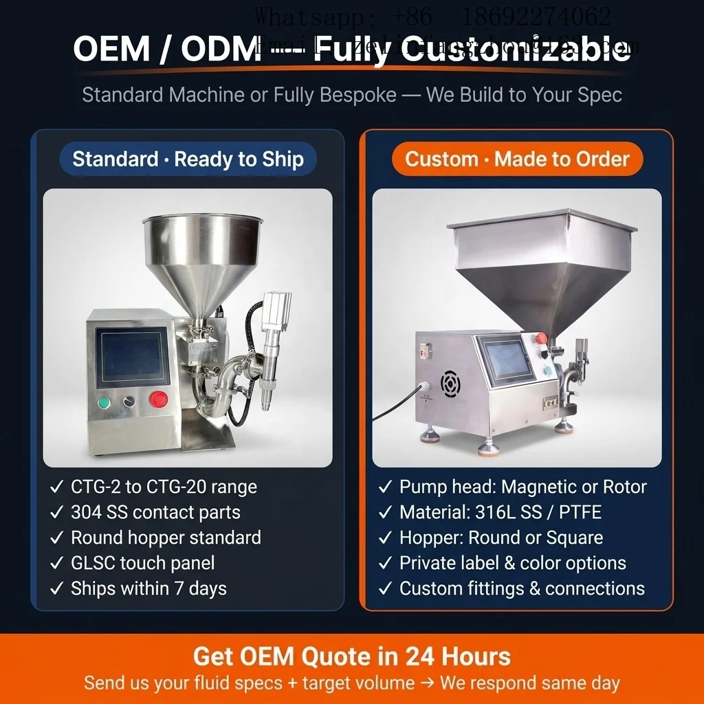 Magnetic Drive Liquid Filling Pump Machine for Cream Lotion Honey Oil Gel 304 Food Grade High Precision 1% Heavy Duty