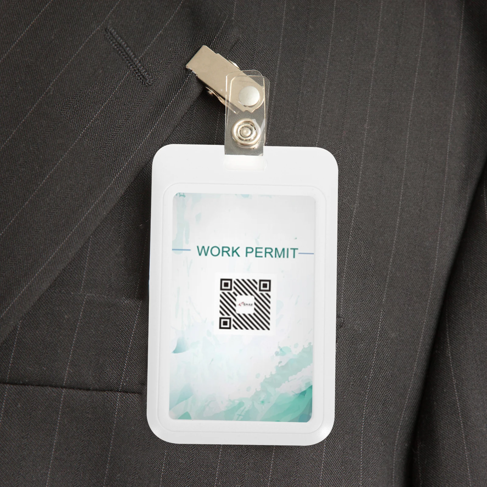 

8pcs White ID Card Holder Vertical Badge Holders ABS Material Protector For Nurse Name Tag Business Cards Credit Cards School