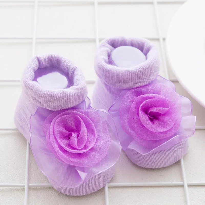 New Baby Flower Socks