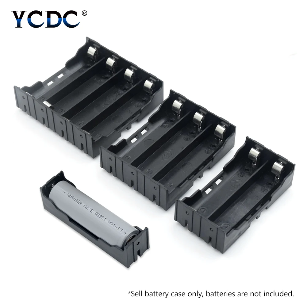1x ABS 18650 Power Bank Cases 1X 2X 3X 4X 18650 Battery Holder Storage Box Case 1 2 3 4 Slot Batteries Container With Hard Pin