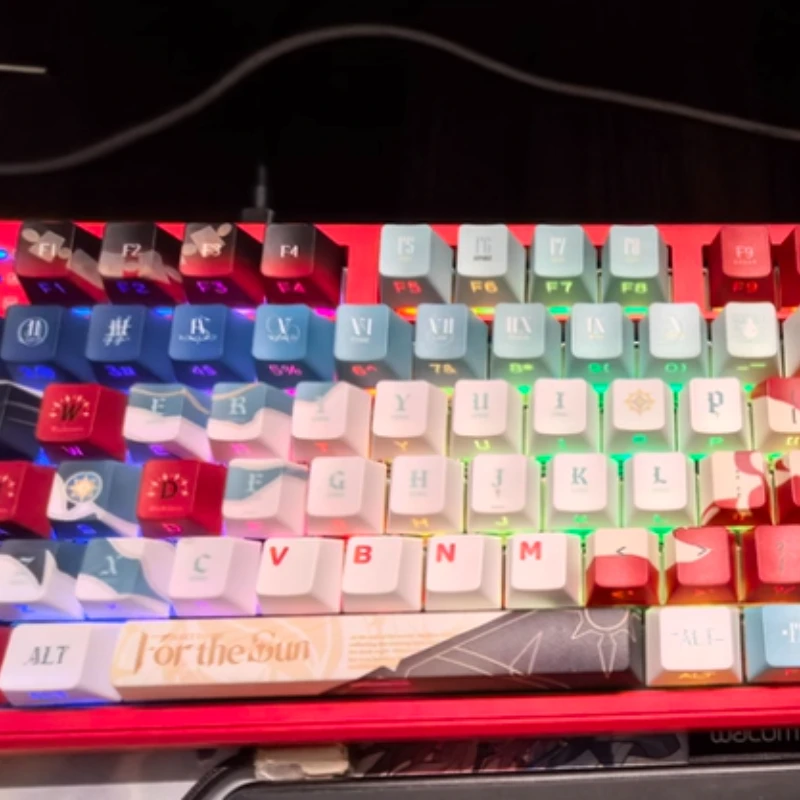 

Bai'e Game Keyboard PBT Full 5-Side Heat Sublimation OEM Profile Custom Mechanical Keyboard Gamer Keyboard Accessory Replacement