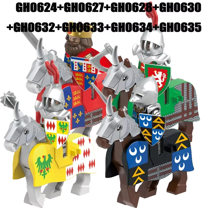 Medieval Military Europe King Soldier Figures Building Blocks Castle Lion Knight Sword Infantry Warrior Bricks Toys Gifts