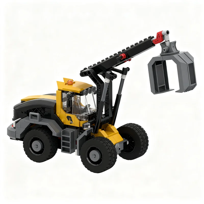371pcs MOC Front Loader Claw City Model Building Blocks Toys Architecture Christmas Gift Idea Creative Birthday DIY Art Brick