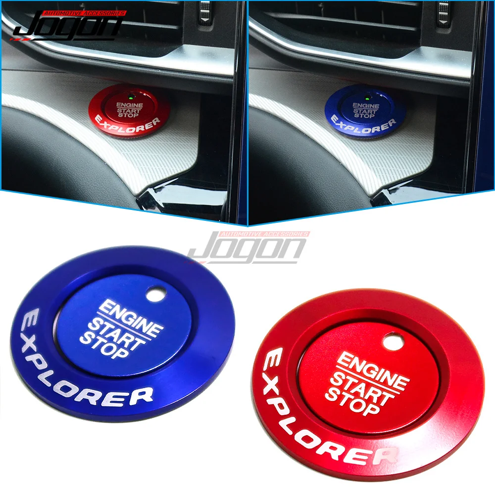 Car Ignition Engine Push Start Stop Button Switch Cover Cap Circle Cases Sticker For Ford Explorer 2020 2021 2022 Accessories