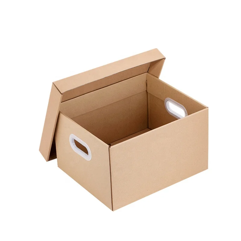 Grande boîte de tri de documents de bureau, freins de stockage de haute qualité, boîte en carton avec emballage à main pour les petites entreprises