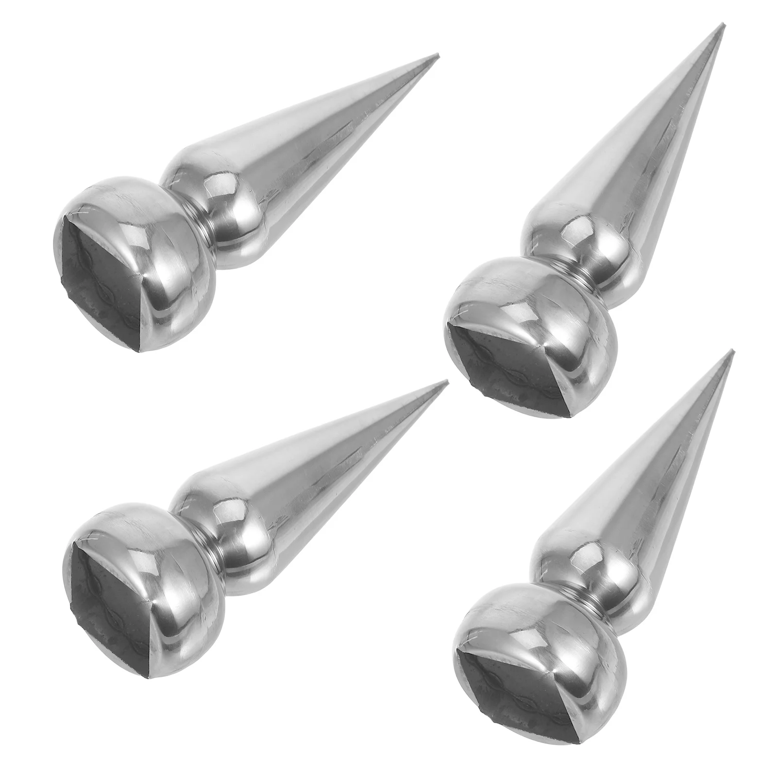 

4pcs Stainless Steel Conical Finial Tops For 25Mm Square Tubes Outdoor Fence Railing Gate Garden Decor Metal Fence