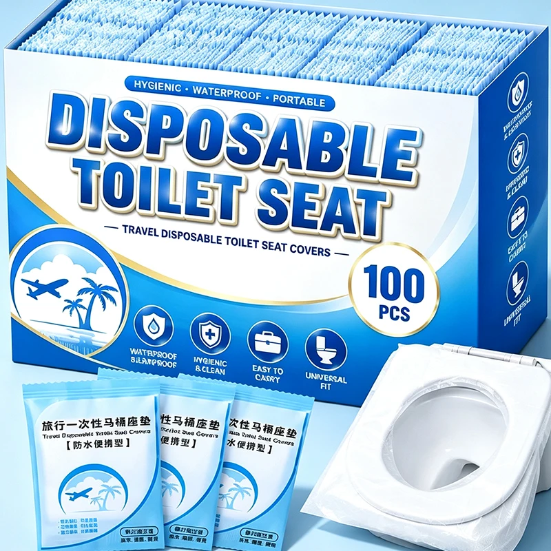 Disposable Toilet Seat Covers Plastic Toilet Mat Cover for Bathroom Household Travel Hotel Pubilc Protector Products Accessories