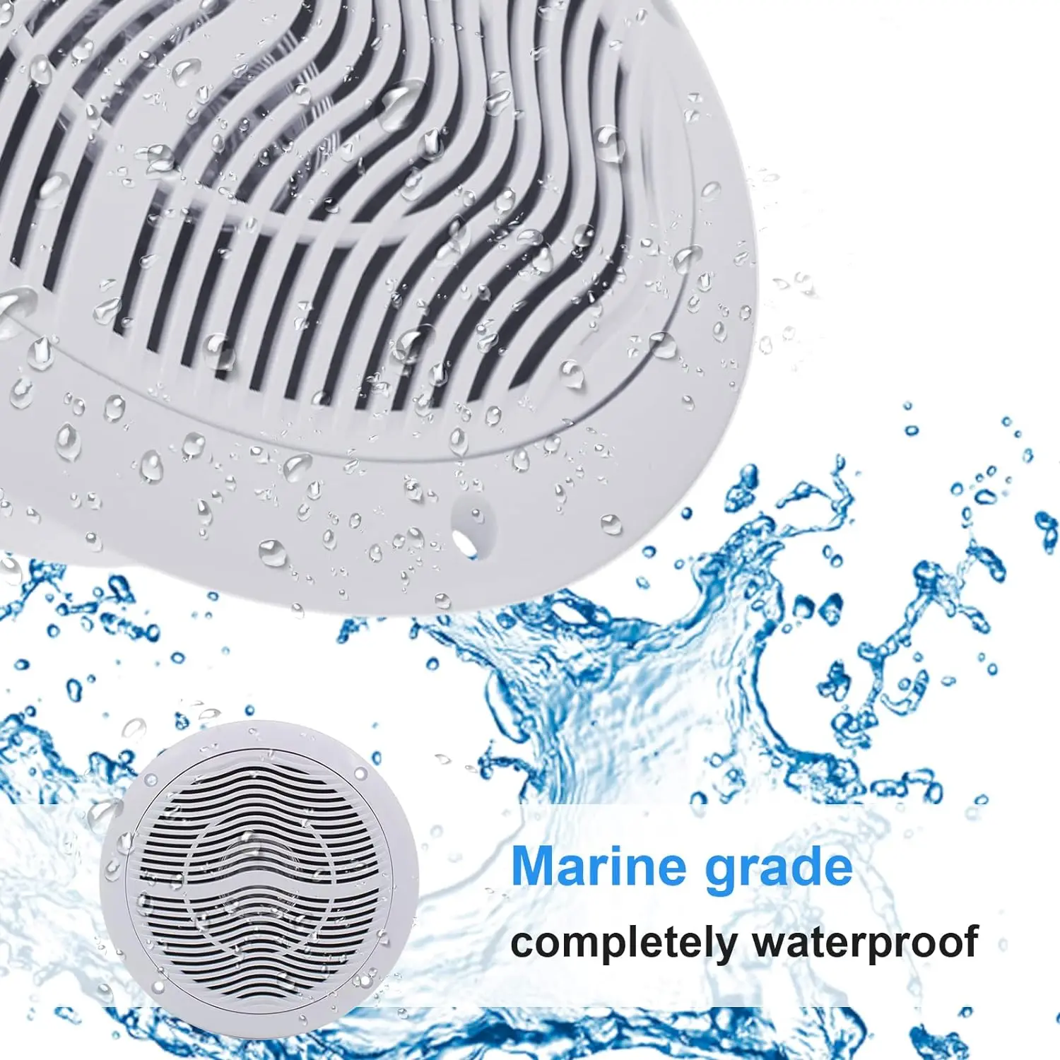 Herdio 6.5 Inch 2-Way Waterproof Marine Bluetooth Ceiling Speakers 120W Flush Mount Perfect For Boat ATV UTV Golf Cart Camper