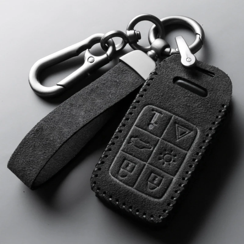 

Luxury Suede Leather Car Remote Key Case Cover for Volvo XC60 V60 S60 XC70 V40 Auto Accessories Key Holder with Keychain