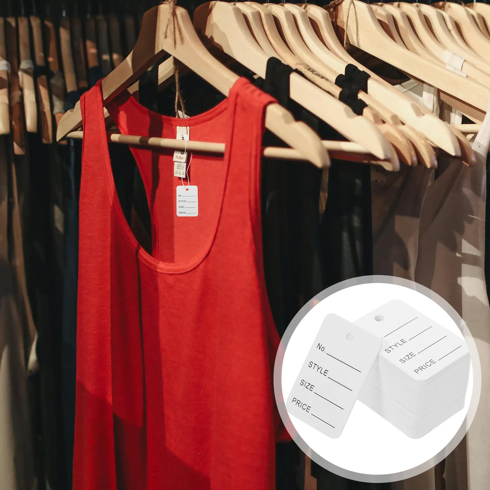 2000Pcs Price Tag Hang Tags White String Secure Auto Locking Versatile Jewelry Clothing Labels String Tags for Clothes