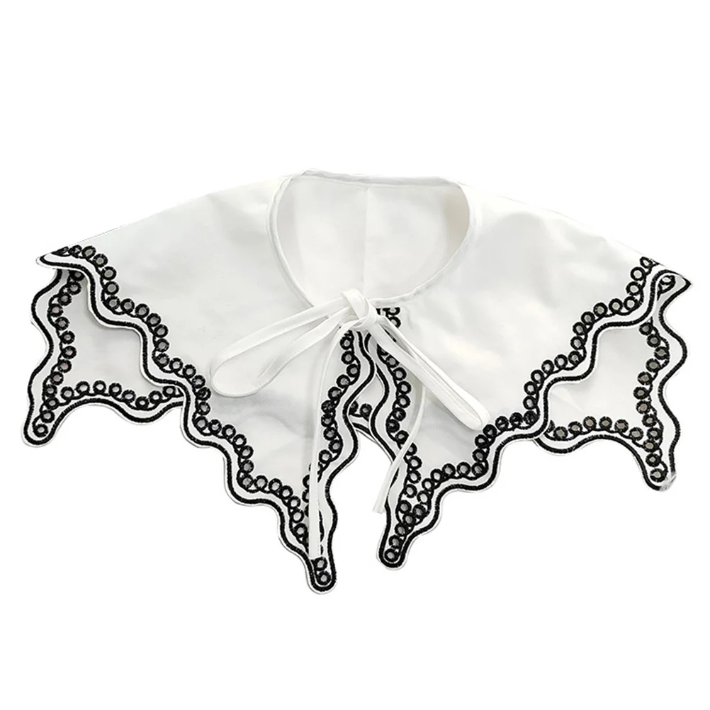 1 pçs preto all-match colar falso feminino colar falso algodão leve destacável elegante roupas decoração acessório