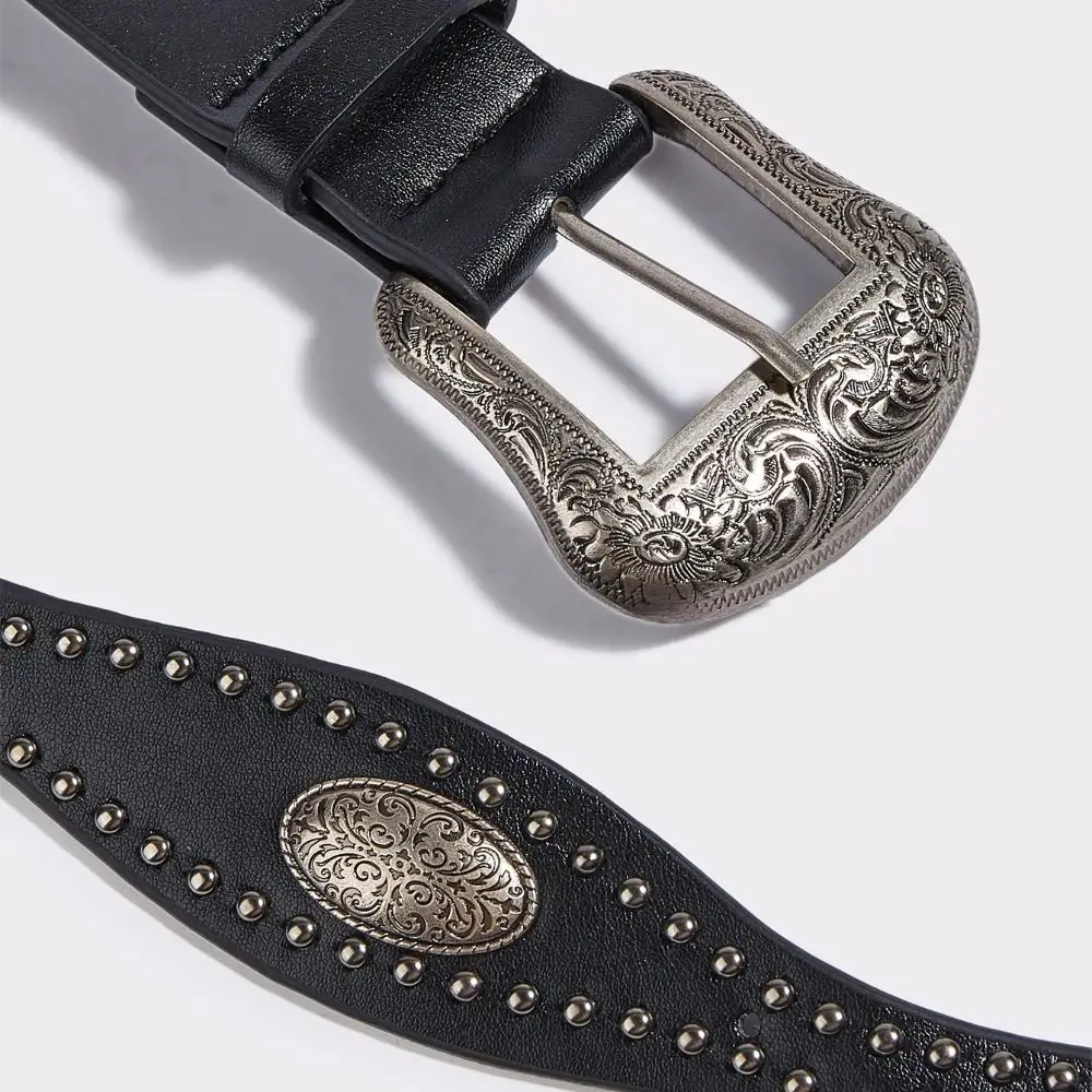 موضة مشبك معدني بولي Leather الجلود برشام حزام الشرير الكورية نمط واسعة حزام القلب كل مباراة Y2K فتاة حزام السيدات/الفتيات