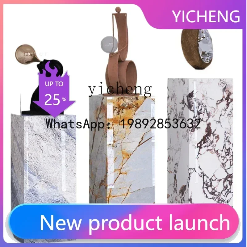 

B1 European luxury stone rock slab flower stand hotel exhibition hall high-grade marble sculpture ornament base