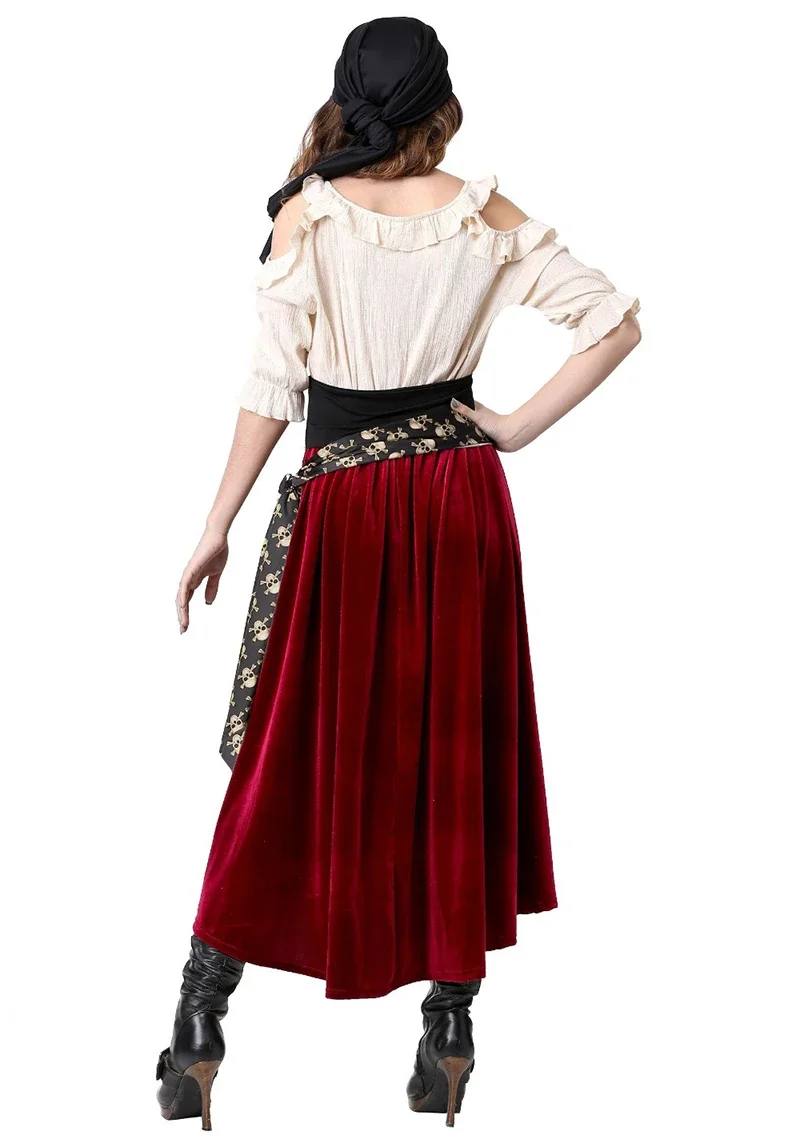 Déguisement de Capitaine Pirate des Caraïbes pour Femme Adulte, Ensemble de Costume Cosplay, ixd'Halloween, 7,5