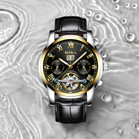 BIDEN Precision Men's Watch Mechanical Automatic Watch Night Light 30M Waterproof High Quality Leather Strap Comes with WatchBox