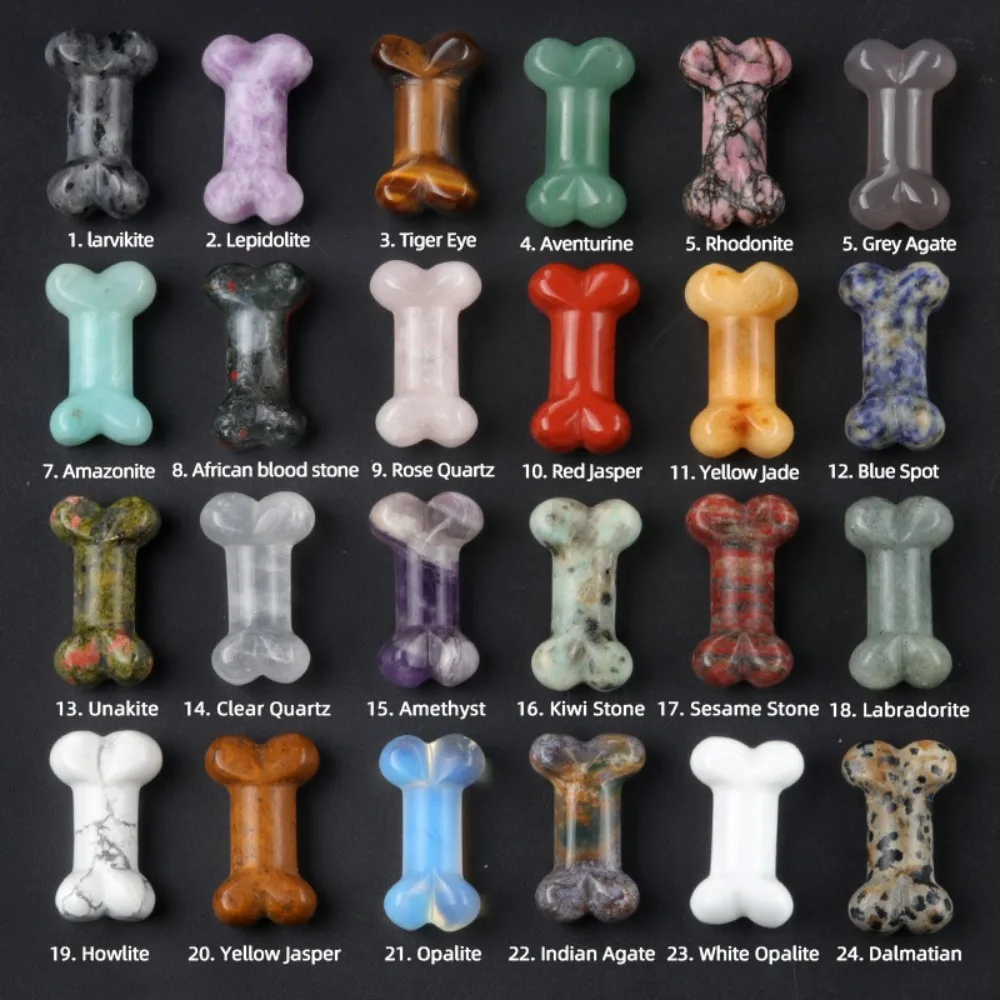 1Pc Natural Stone Hand Carved Bones Mini Statue Craft Projects Ornament Reiki Healing Crystal Room Office Home Decor