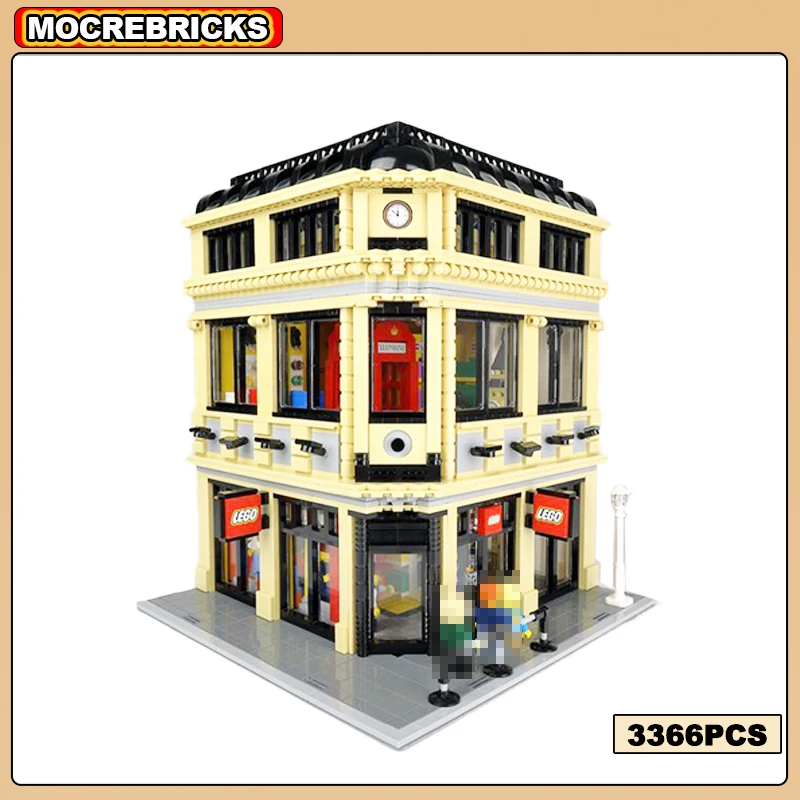 Beroemde Scènearchitectuur De Winkel Leicester Vierkante Moc Bouwsteen Technologie Assemblage Model Bakstenen Speelgoed Children 'S Christma