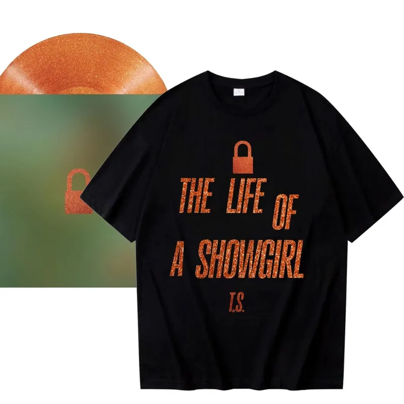 

Taylor New Ablum The Life of A Showgirl Модная летняя женская хлопковая футболка HarajukuTrend T.S Повседневный топ с короткими рукавами и круглым вырезом