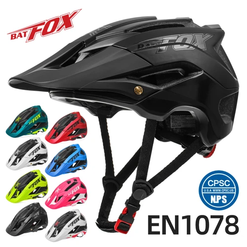 Casco de bicicleta BATFOX, casco de bicicleta para hombre, casco de bicicleta de montaña, casco de ciclismo para hombre, cascos de ciclismo negros mate