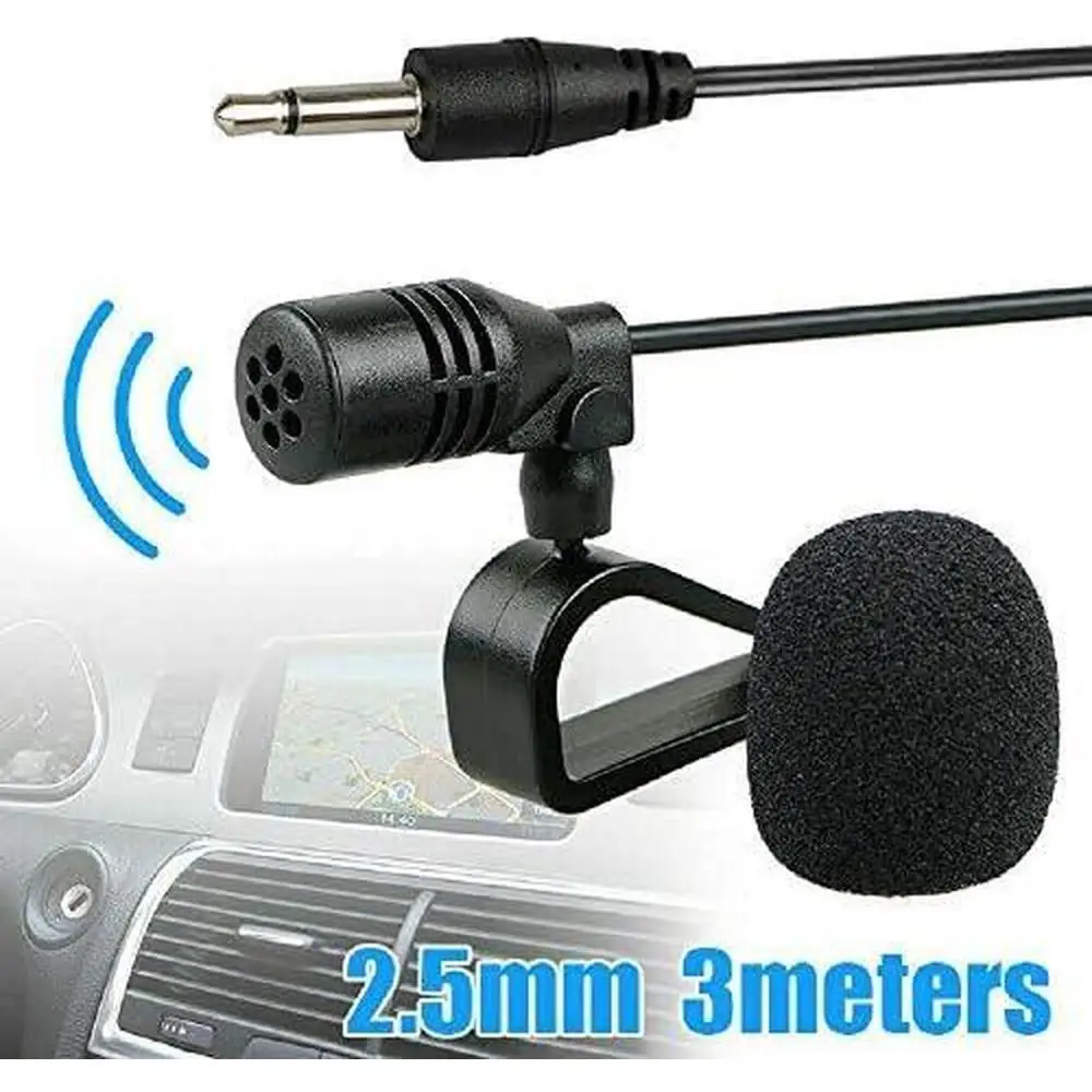 

2.5mm Portable Car External Microphone with 3 meters Cable Clip Jack Plug Mic Stereo Mini Wired External Microphone