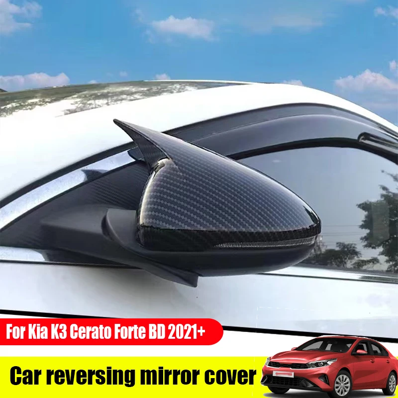 

For Kia K3 Cerato S Forte BD 2021 2022 2023 Automobile rearview mirror cover covered with ABS carbon fiber pattern modification