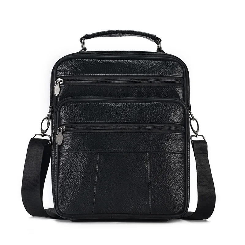 Bolso de hombro clásico de cuero para hombre, bandolera de negocios de gran capacidad