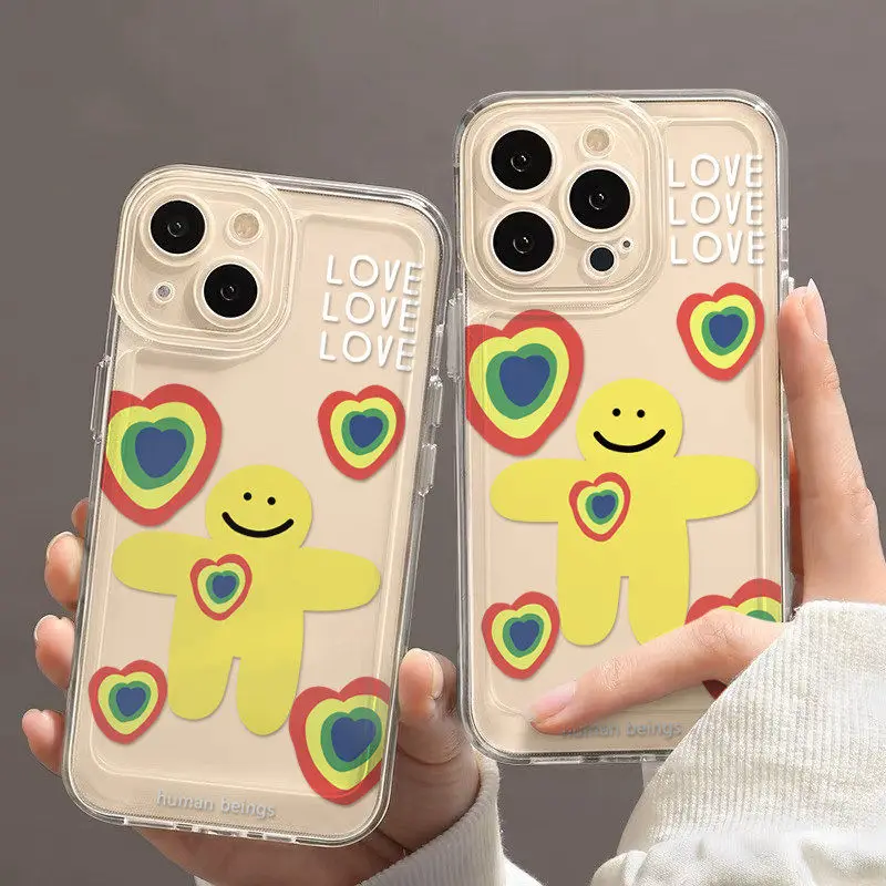 Love Little Yellow People Phone Case For Samsung S24 S23 Ultra Plus A55 A54 A15 A14 A25 A35 A52 A53 5G S22 S21FE Cover