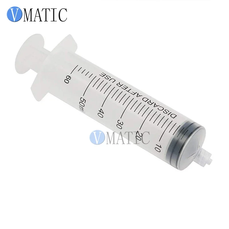 Free Shipping Non Sterilized Quality 5 Pcs 60 Ml / Cc Luer Lock Plastic Manual Tip Syringe