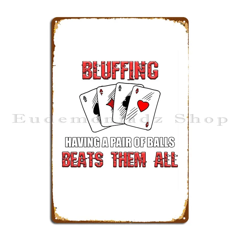 Сифровая пара шариков Beats Everything Подарок для покера Металлическая вывеска Дизайн вечеринки Настроить Настенный декор Украшение Оловянная вывеска Плакат