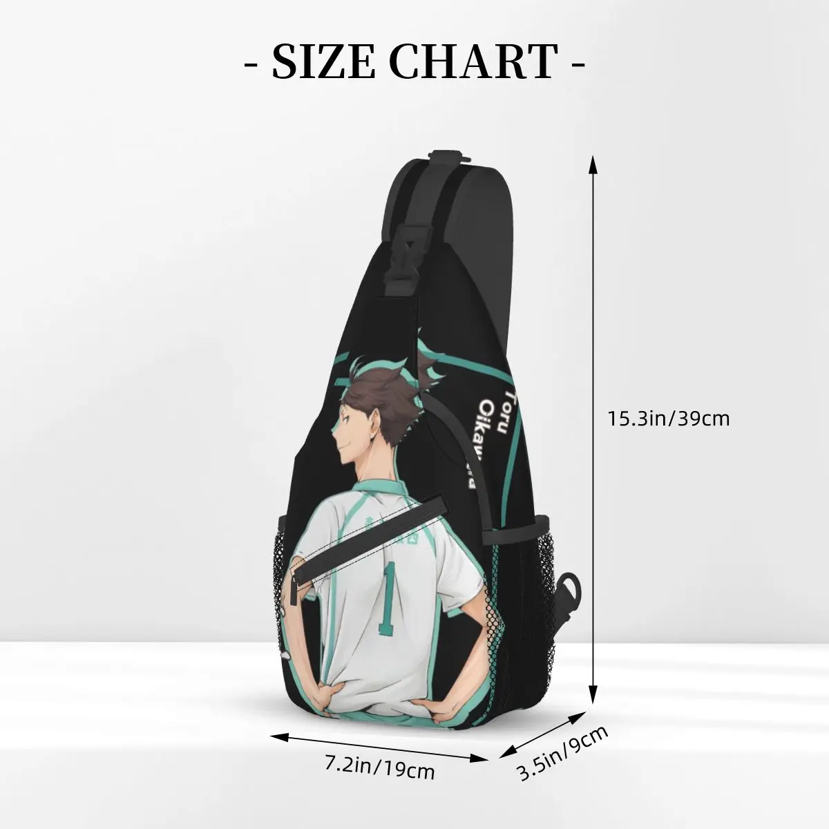 Haikyuu-mochila cruzada Toru Oikawa, bolso de pecho a la moda, mochila de hombro de Anime japonés, mochila de día para senderismo, viaje y ciclismo