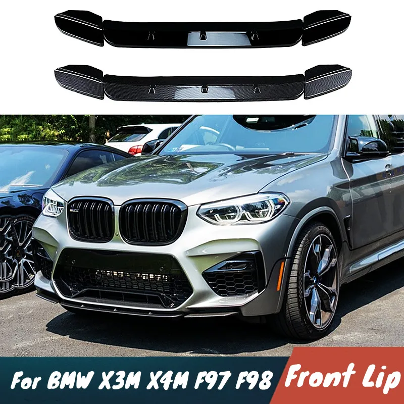 

For BMW X3M X4M F97 F98 2019-2021 High Quality ABS Plastic Car Front Bumper Lip Chin Spoiler Bodykit Exterior Tuning Accessories