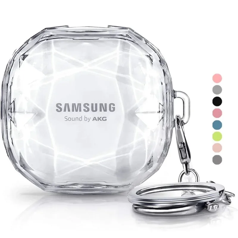 Clear Case for Samsung Galaxy Buds2 Pro / Galaxy Buds FE / Galaxy Buds 2 / Galaxy Buds Pro/ Galaxy Buds Live with Keychain