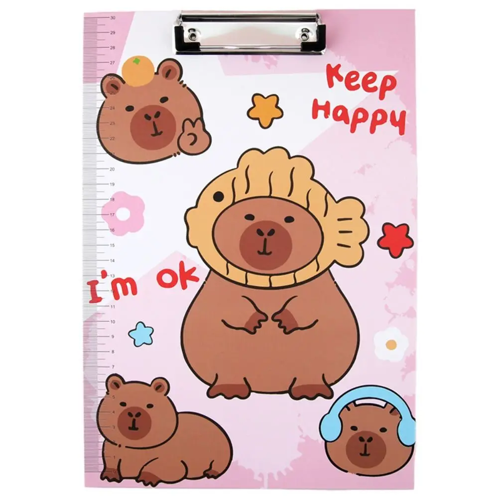 Capybara Writing Pad Document Folder Paper Organizer A4 File Folder Board Clamp Kawaii Cartoon