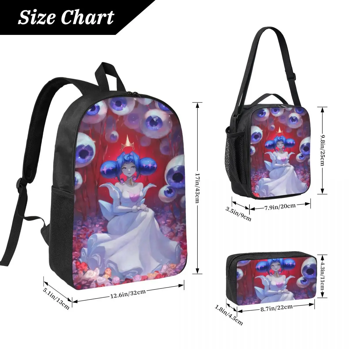 K-Knights Of Guinevere Backpack Lunch Box Pencil Boxes for Boys Girls Backpacks Kawaii Schoolbag Bookbag Set