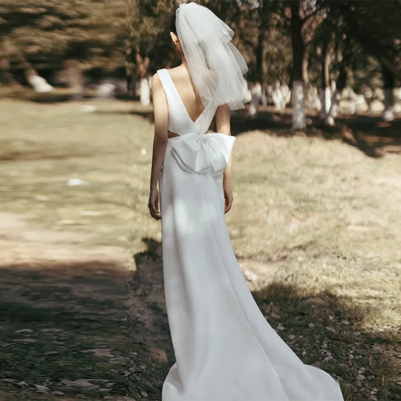 2025Новый простой лесной стиль для путешествий, фотографии невесты, свадьбы, добро пожаловать, газовое платье для женщин