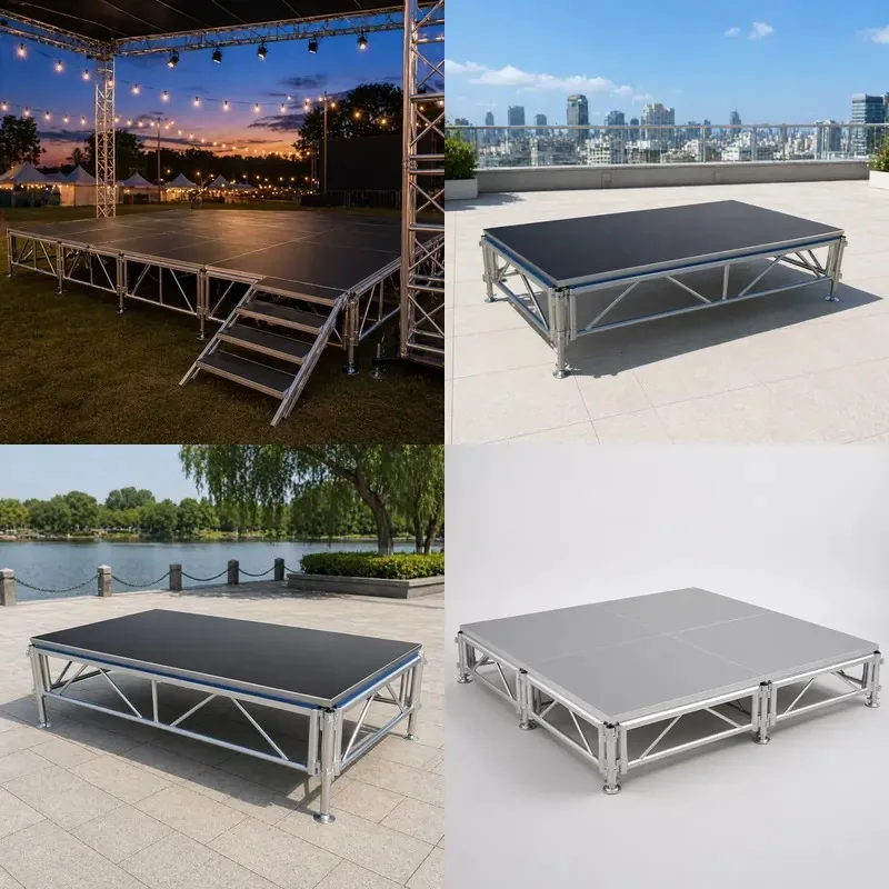 Low-cost mobile detachable outdoor stage Assembled stage