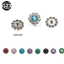 1Pc G23 Titanium Top CZ Micro Dermal Piercings Dermal Anchor Round CZ Crystal Top Piercings Skin Diver Piercing Body Jewelry