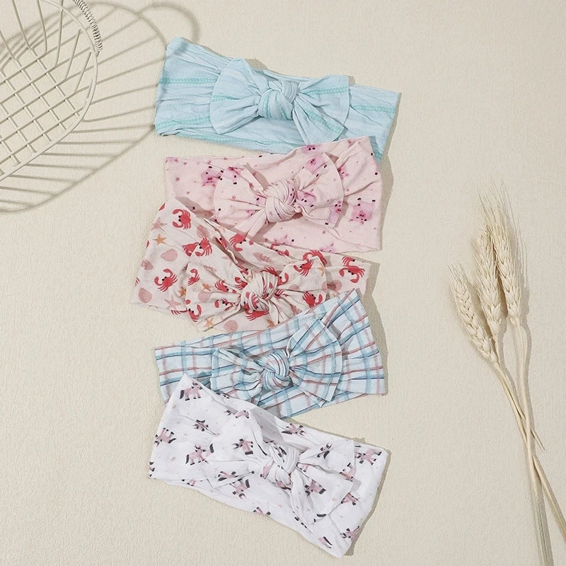 

Nylon Headband Baby Summer Bowknot Headwrap Soft Twist Bow Turban for Newborn Spring Headwear Hair Accessories Children Bebes