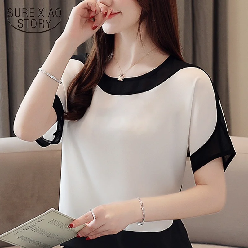 Fashion Women Blouses 2024 Women Blouse Shirt Short Sleeve Casual Chiffon Blouse Women Shirts Womens Tops and Blouses 3397 50