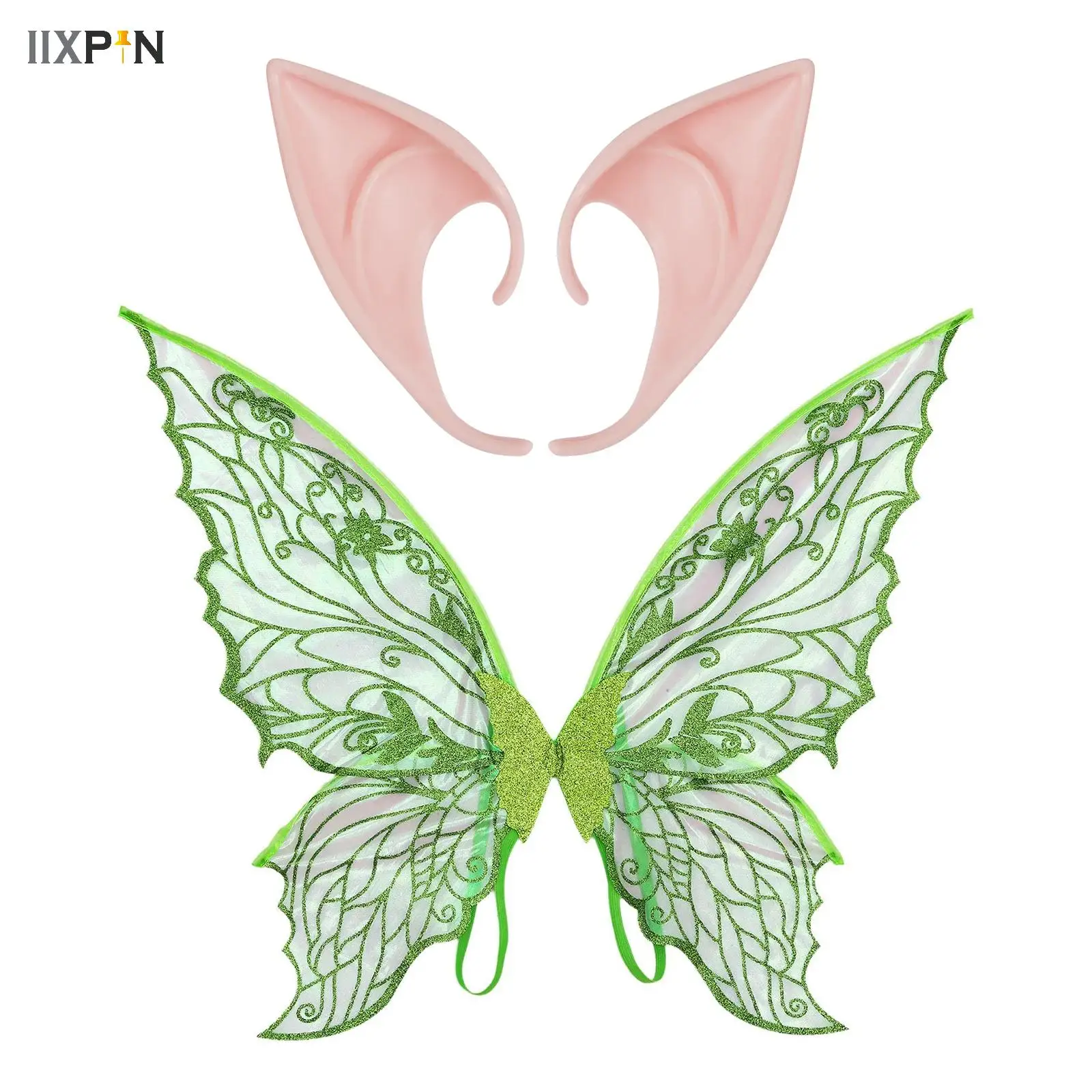 

Gradient Sheer Butterfly Fairy Wings Stage Performance Role Play Fairy Dress Princess Angel Wings Stage Accessories Elf Ears