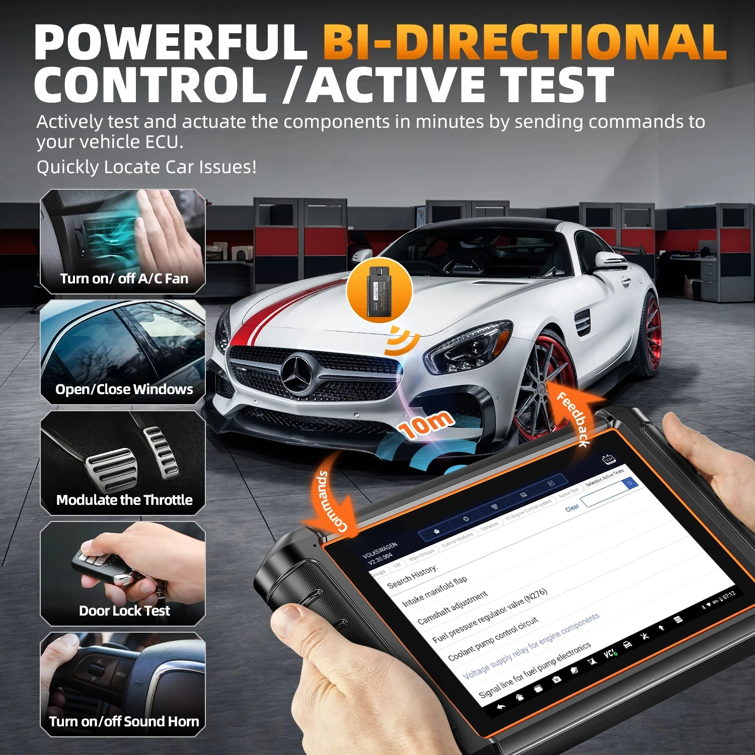 FOXWELL NT909 OBD2 Automotive Scanner OE-Level All System Bi-directional ECU Coding Refresh Hidden 31+ Reset Car Diagnostic Tool