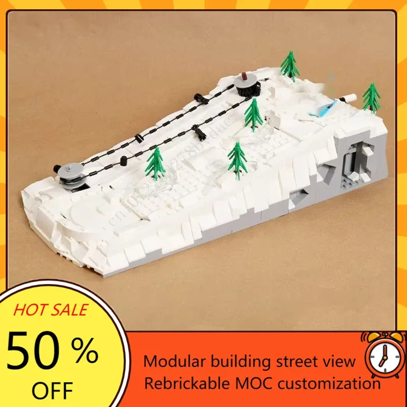 MOC-décennie s de Construction Modulaires de Montagne de Ski de Travail, Modèle Créatif de Vue sur la Rue, Architecture à Assembler Soi-Même, Jouets Cadeaux, 780 Pièces