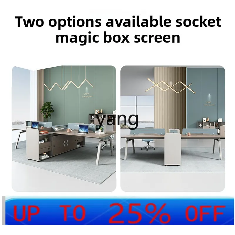 

LTT office four-person desk with side cabinet screen booth company staff desk