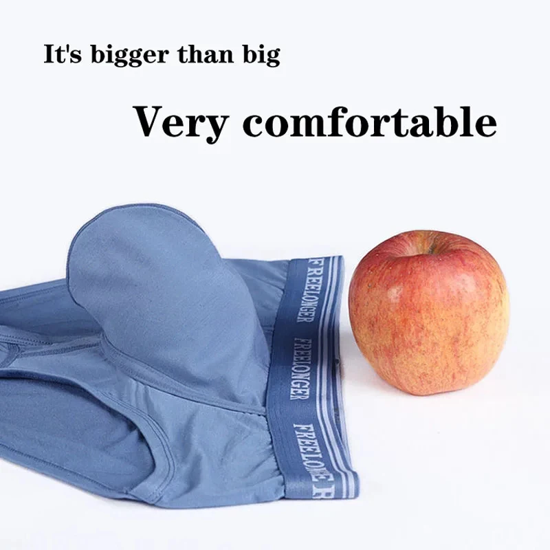 Sexy Large Pouch Men's Panties U Convex Front Pocket Flat Foot Triangle Shorts Fashionable Underwear for Men