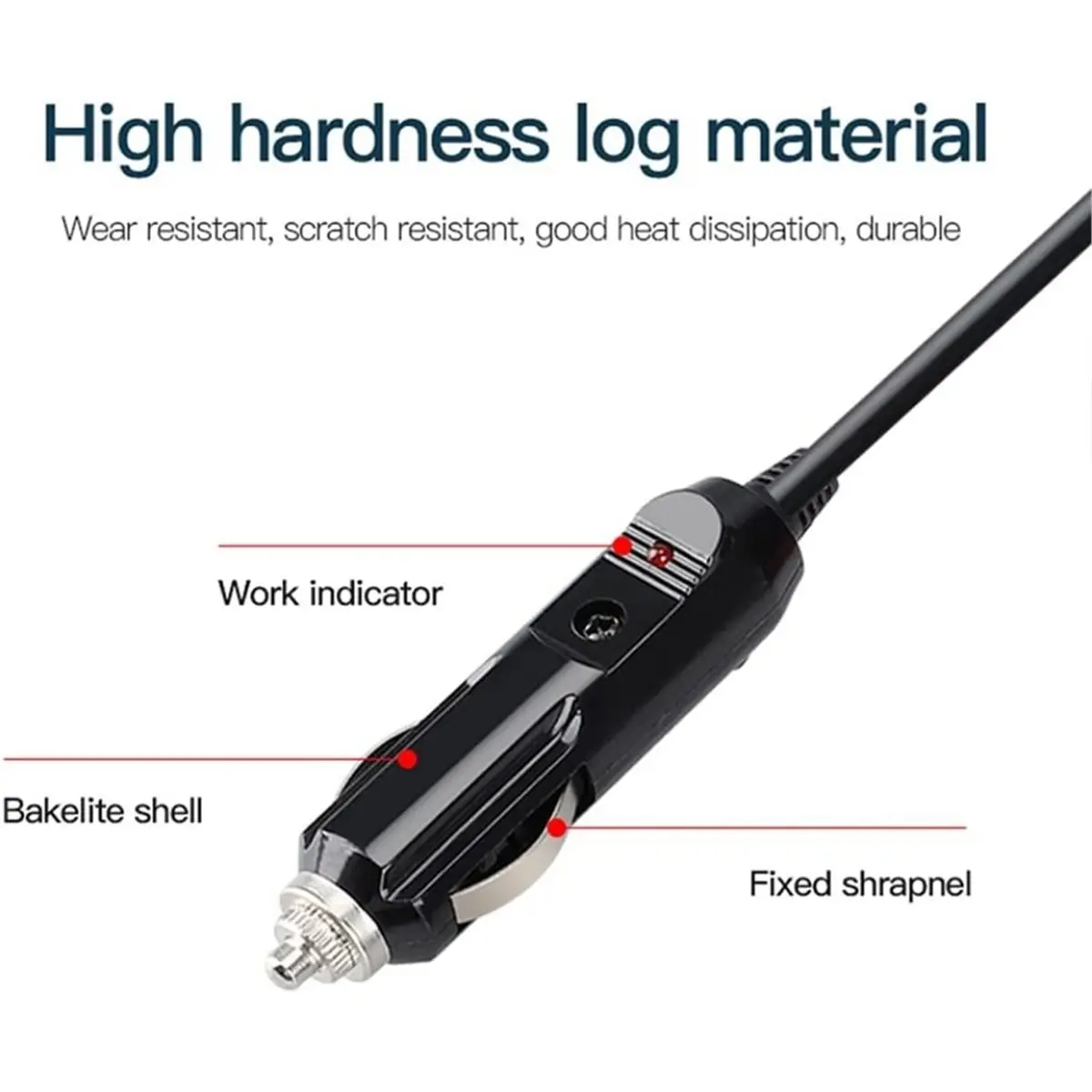 【A03R】 24V 12V Car Lighter Socket Alligator Clip Battery Extension Cord with 15A Fuse Male Plug Adapter